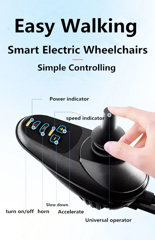 2024 Power Electric Four-Wheeled Wheelchair with Joystick Walker & Rollator for Off-Road Use rehabilitation therapy