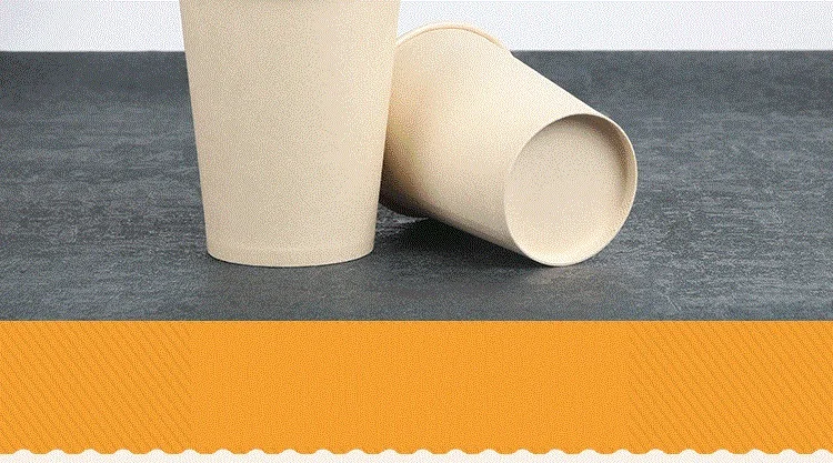 Custom biodegradable bamboo Pulp hot drink paper cup Eco-friendly Paper Coffee Cups with lid manufacture