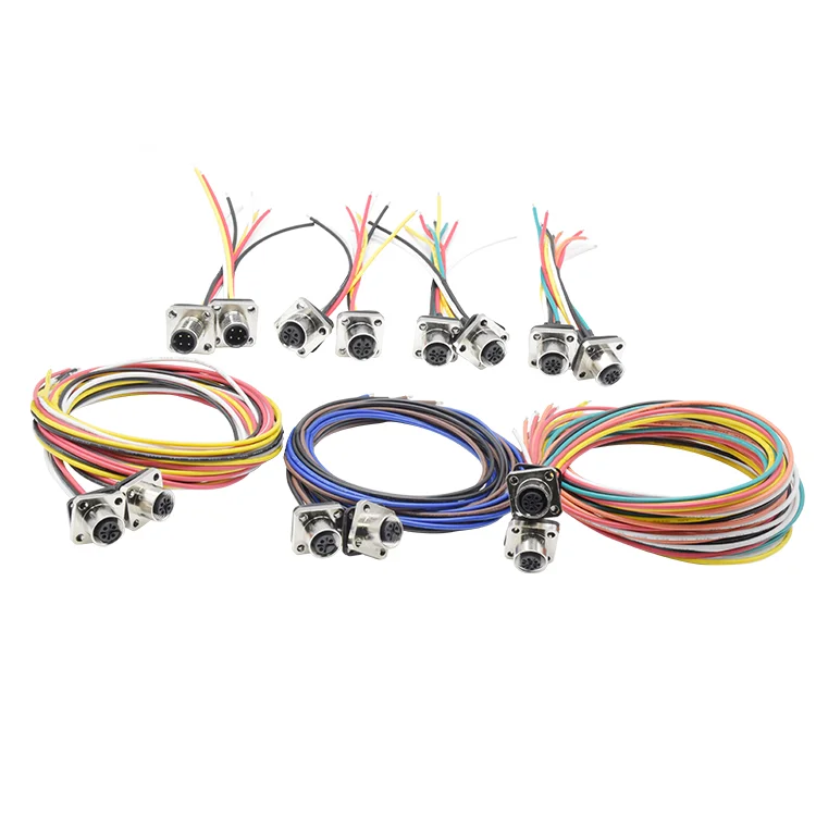 M12 Connector 4 5 6 Pin a Code PCB Panel Mount Male Female Socket Wire Cable Connector IP67 Waterproof Circular Connector