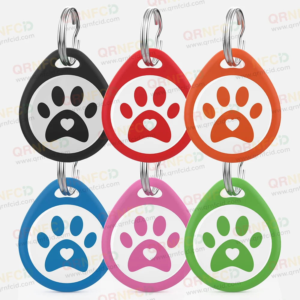 Wholesale Anti Loss Silent Lightweight Smart QR Code Epoxy Pet Cat Dog Collar ID Tag With Built In Ready To Use Software