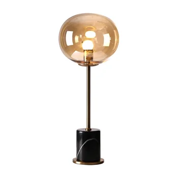 Nordic ccc mini 40 watt amber glass ball bedroom bedside hotel home office metal night light luxury table lamps