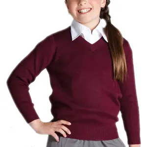 Hot Sale Design Kindergarten Uniform School Girl Cardigan Sweater for Kids