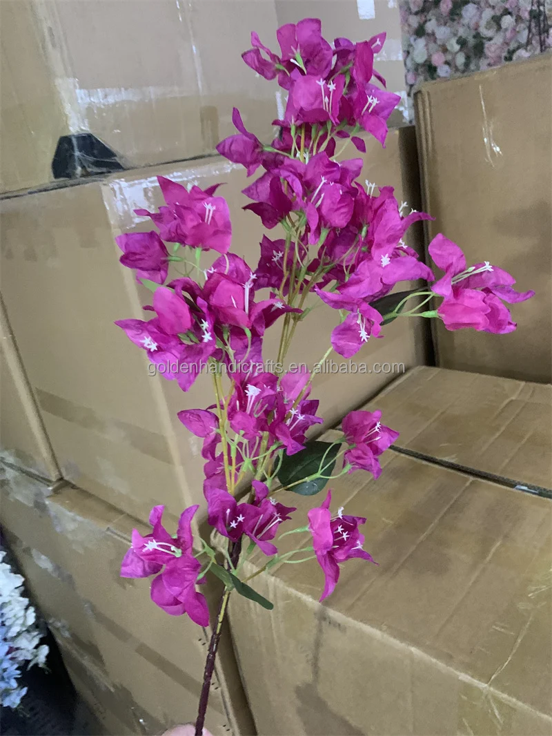 Different Sizes Long Stem Silk Flowers Bougainvillea Branch Artificial
