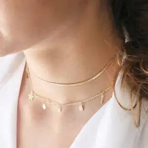 Custom American Style Classic Style Thin Gold Filled Herringbome 925 Sterling Silver Herringbone Chain Choker Necklace