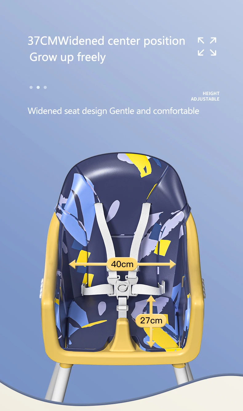 Foldable Baby Feeding Chair Portable 3 In 1 Children High Chair Baby