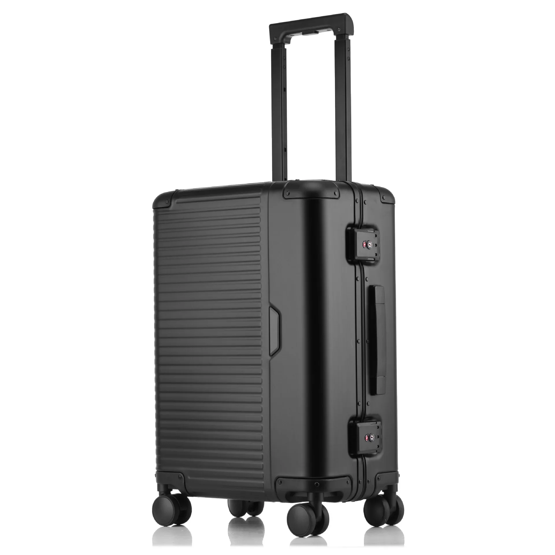 Whole Aluminum Luggage With Hinomoto Universal Wheels Travel Boarding  Luggage High Quality Suitcase
