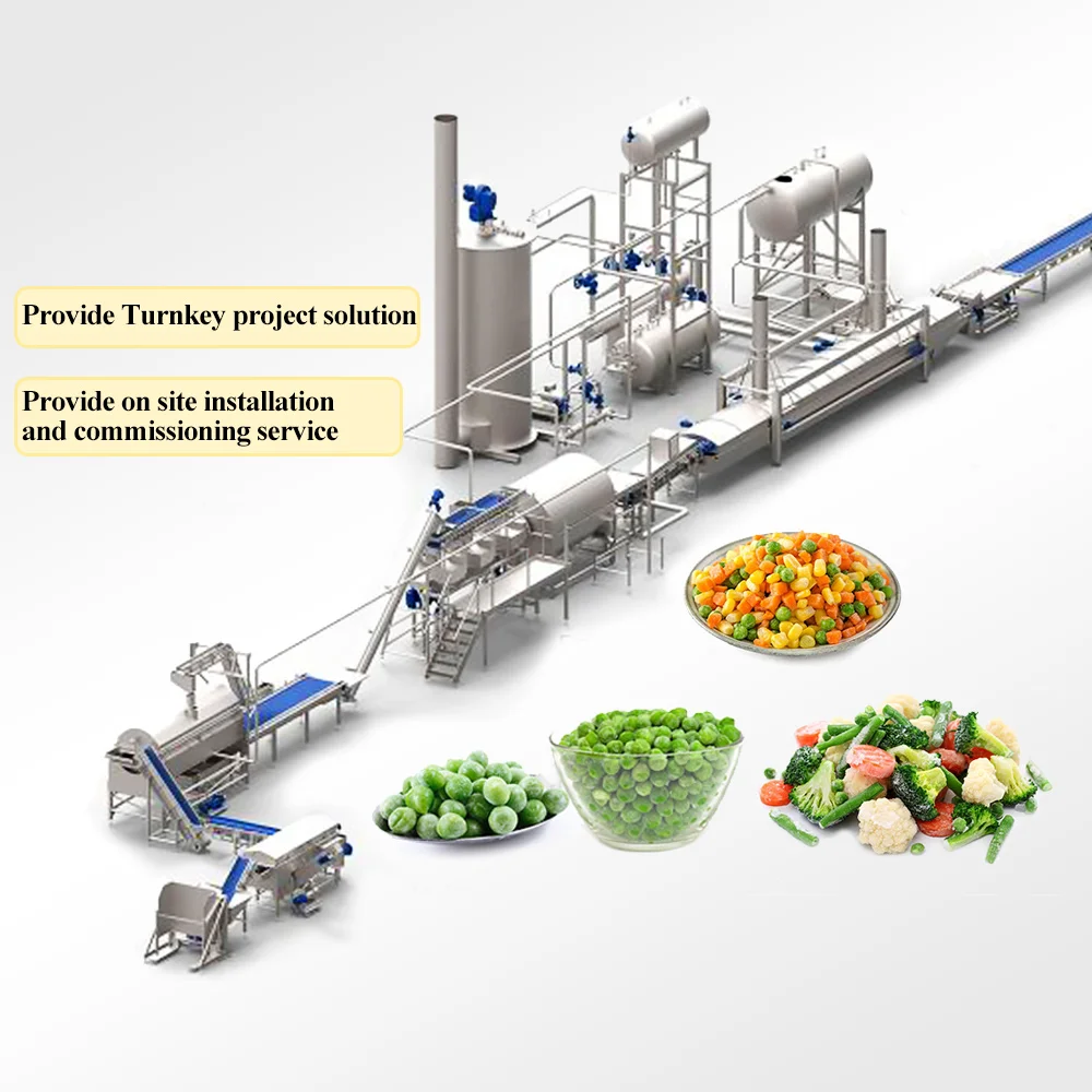 TCA Automatic Tomatoes Snow Peas Vegetable Fruit Cutting Washing Production Line Machine
