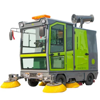 Best Four Wheel Steering Road Sweeper Cleaning Machine Electric Fuel ...