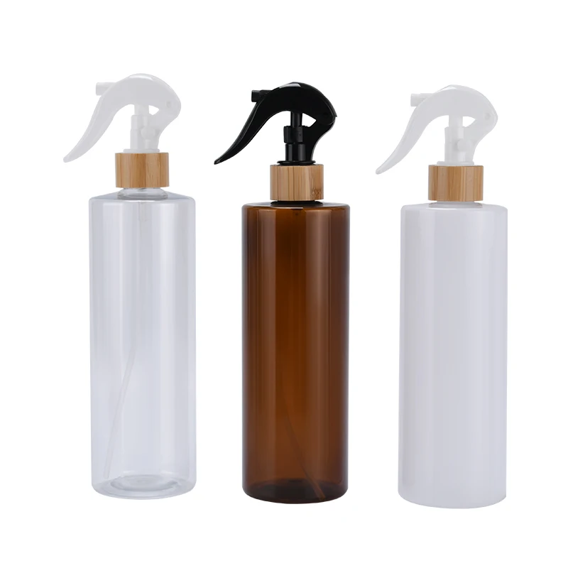 30ml 60ml 100ml 250ml 300ml 500ml Black White Trigger Spray Bottle Straw Bottle with Bamboo Trigger Pump Spray Cap