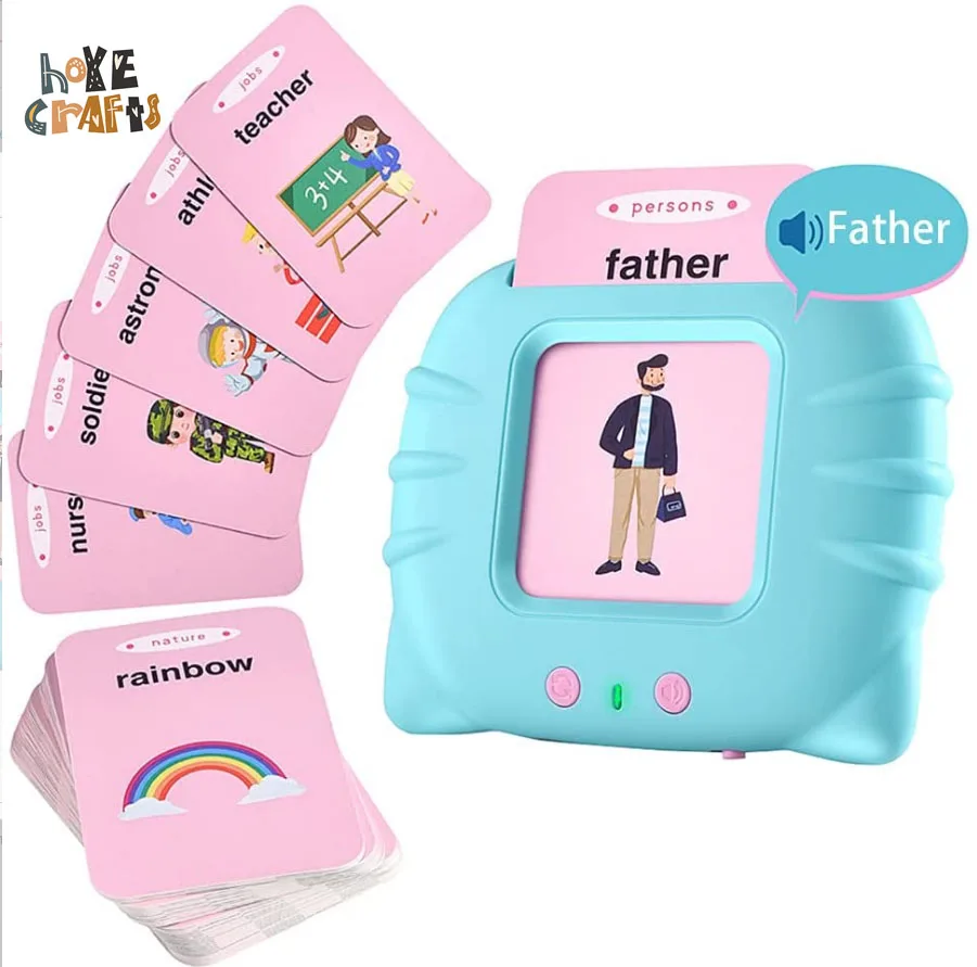 Arabic Learning Reading Cards Toy Cat Shaped Germany French Spanish Italian Flash Cards English Learning Machine with 224 Words