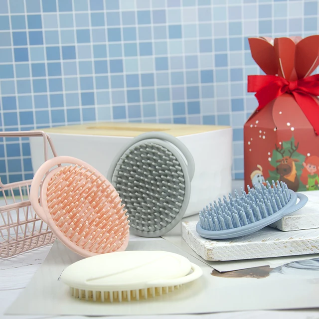 Hair Scalp Massager Shampoo Brush Wet and Dry Hair Scalp Brush Soft Silicone Hair Shampoo Brush