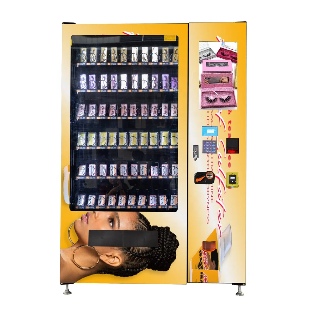 Custom Pink Beauty Vending Machine Dispenser With Led For Condom False