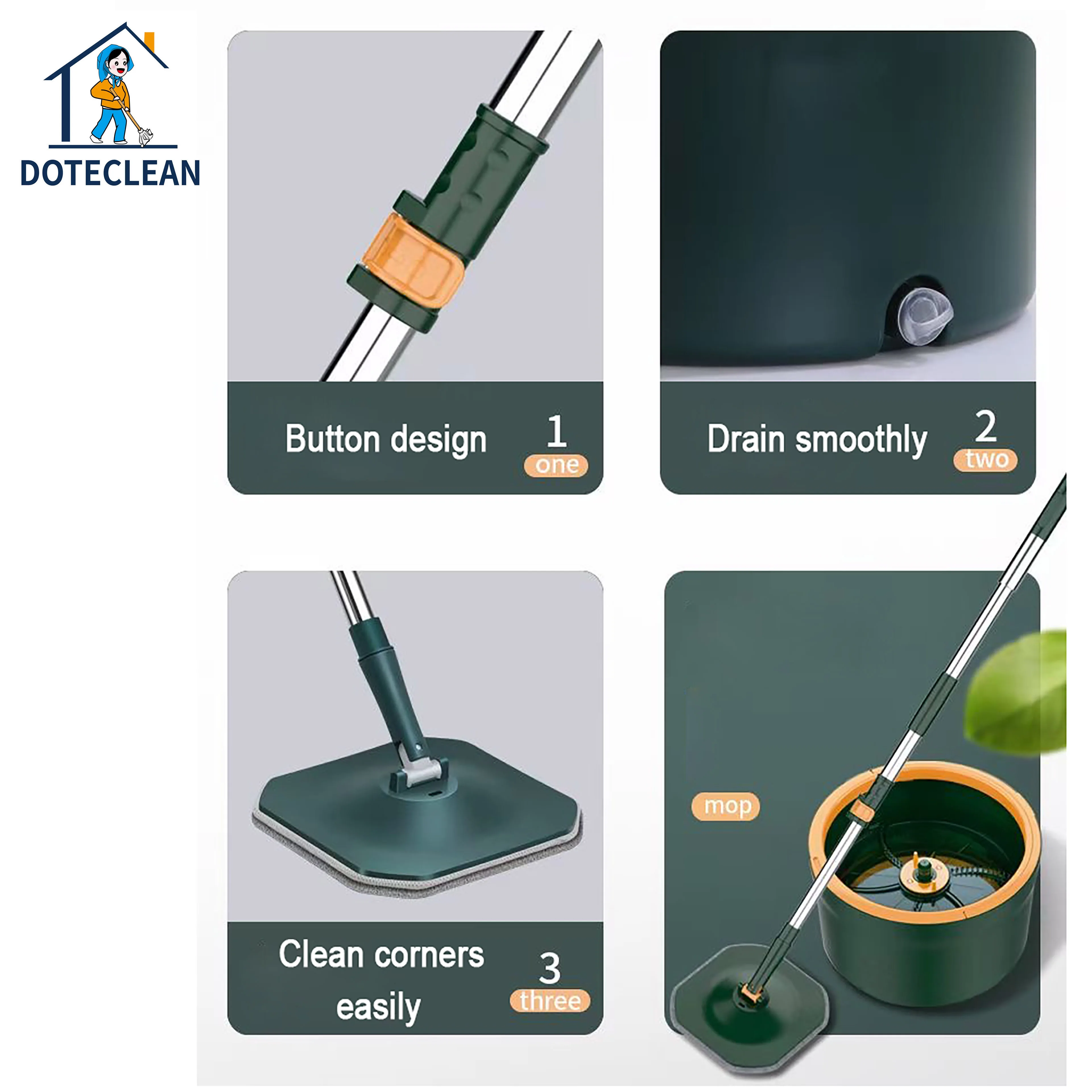 Cheapest High Quality 360 Rotate Handfree Magic Healty Dirty Clean Water Flat Spin Mop Bucket Set for House Floor Cleaner