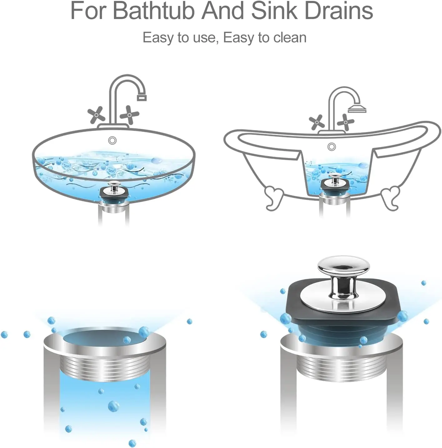 Bathtub Stopper Tub Drain Stoppers Made From Silicone And Stainless