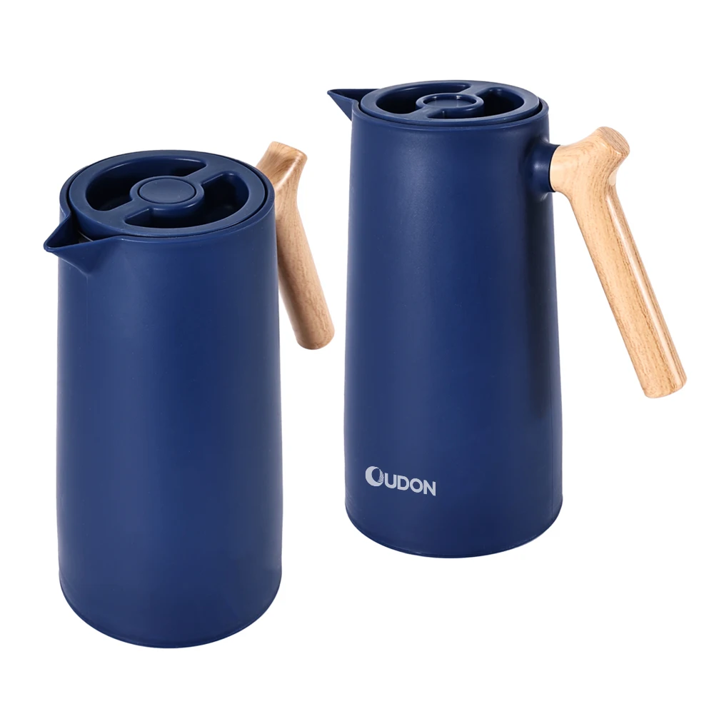 Factory Custom 1L Thermal Carafe Vacuum Insulated Water Jug Coffee Pot With Glass Interior