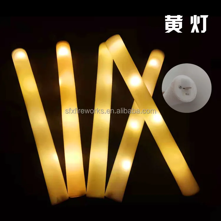 Promotional Led Glow Foam Stick,Light Up Foam Baton For Party Wedding