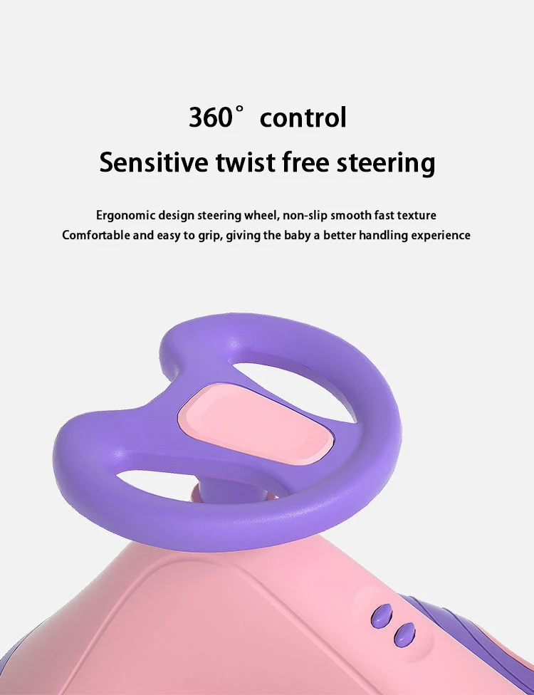 Customized children's twist car Baby twist car four-wheel swing car anti-rollover carver with music lights