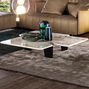 Villa Furniture Nordic Modern Marble Top Coffee Table For Living Room