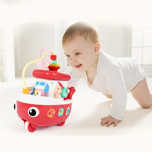 18M+ Funny Anime Musical Toddler Boat Toy Babi Toy Educ Pull Back Plastic Cartoon for Age Range 5 to 7 Years