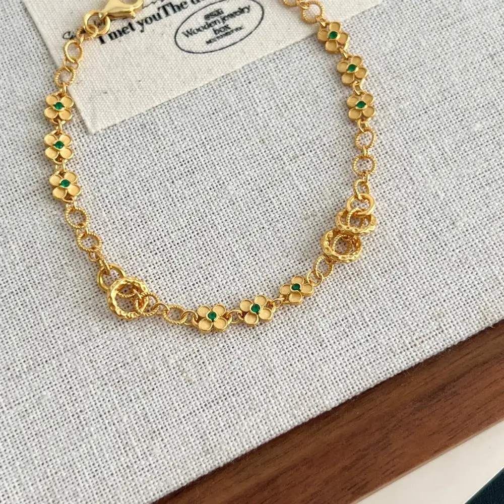 KAKODIY fashion gold-plated adjustable personalized luxury 925 sterling silver women's four-leaf clover charm bracelet detail 3