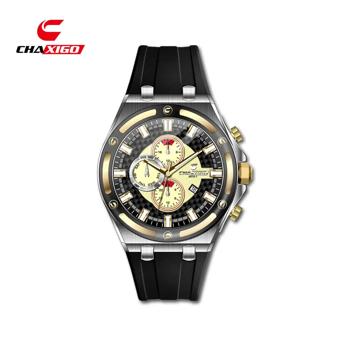 Chaxigo 6916 Men's Luxury Quartz Chronograph Watch