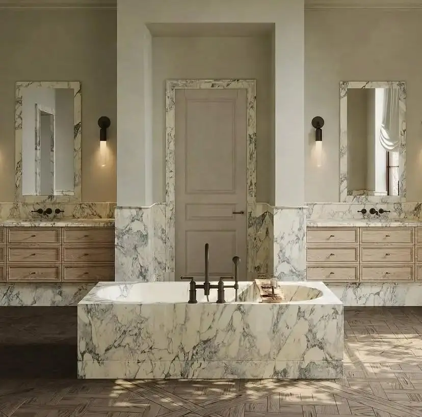 product premium calacatta green marble slab polished finish for villa apartment  hotel marble projects-7