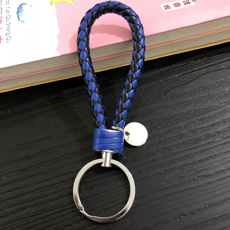 PU Leather Keychain Holder Braided Woven Rope Key Chain Keyring Handmade Pendant Wrist Keychain