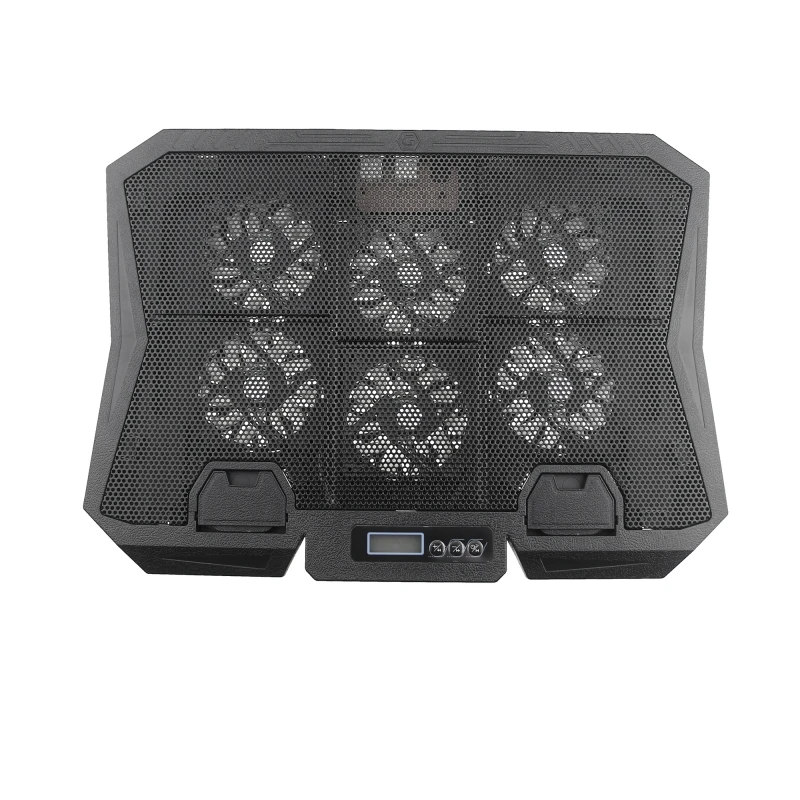 Prix de gros 2-en-1 Support réglable pour ordinateur portable Ventilateur de refroidissement Matériau ABS Vitesse du vent variable Affichage LCD de jeu Support de téléphone