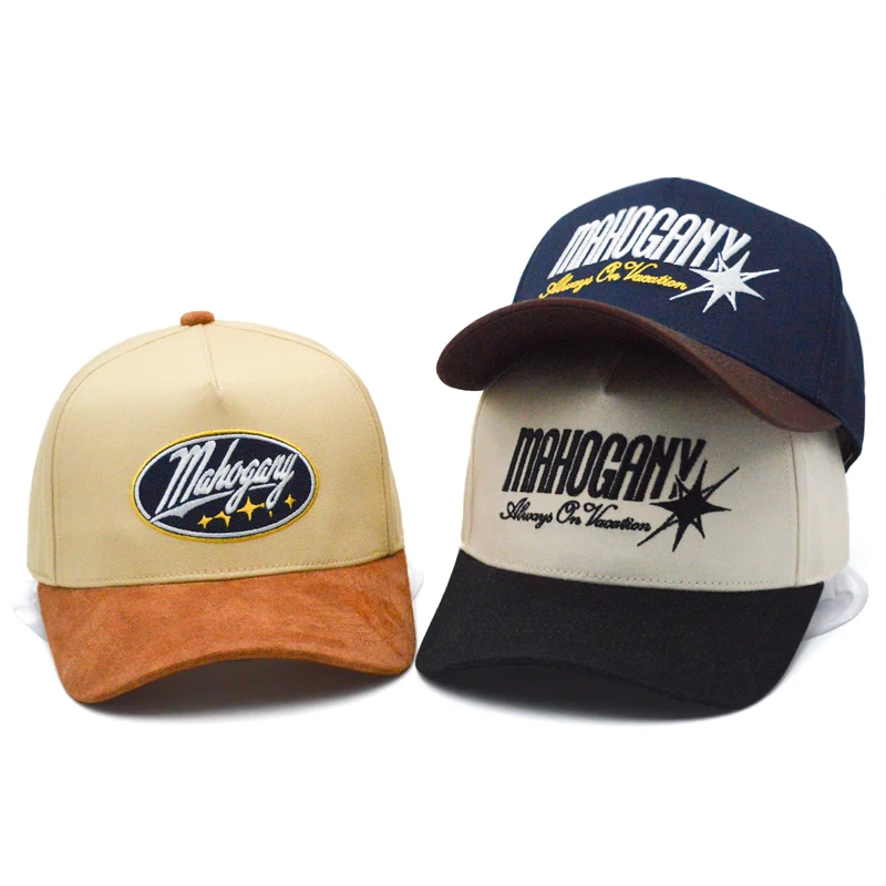 High Quality Custom Cap Purple and Creamsss Two Tone Baseball Cap 5 Panel