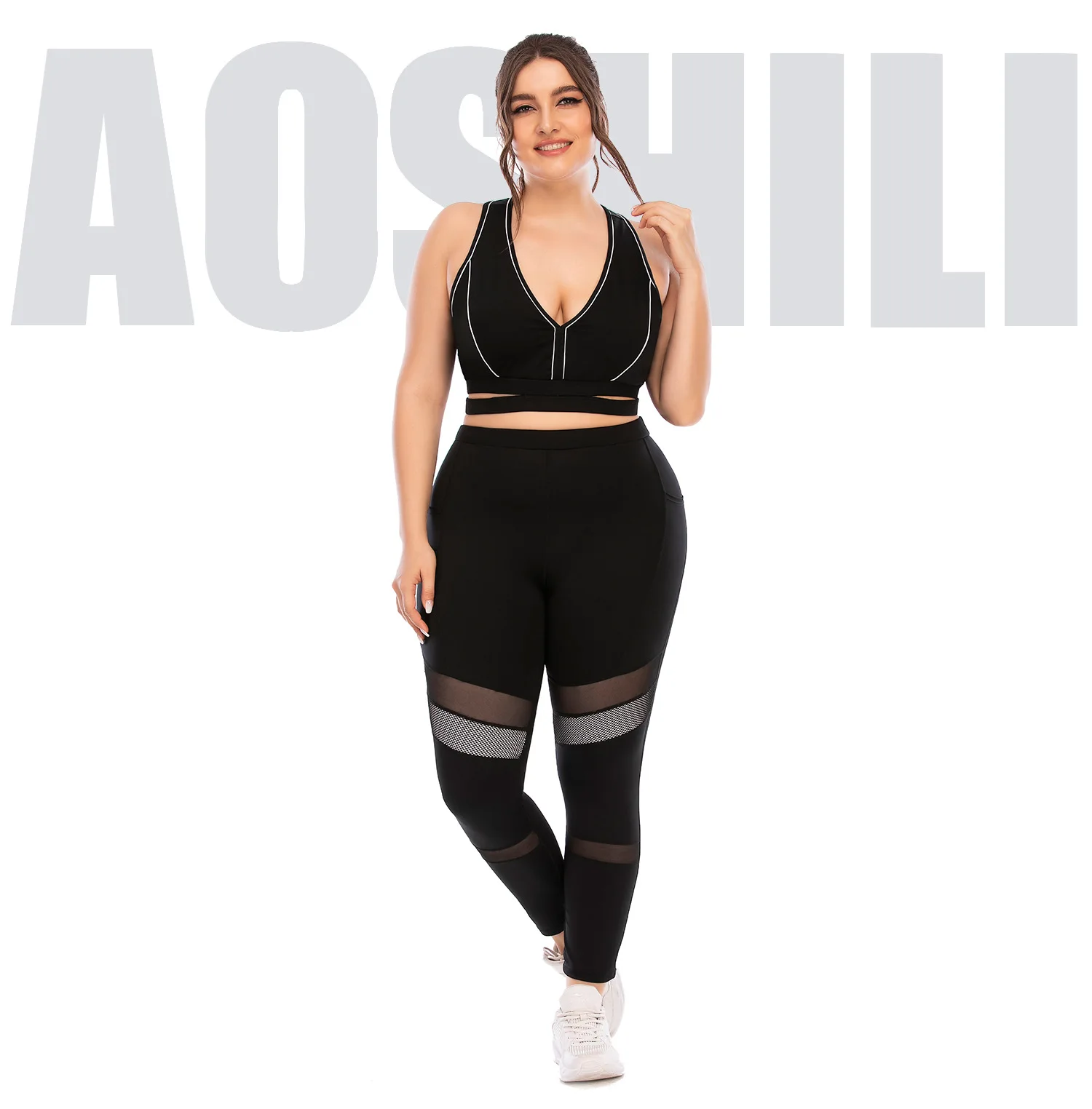 Fitness Wear Set Plus Size Yoga Wear tight Pants Quick Dry Yoga Set for Women sports Bra and Leggings OEM Service supplier