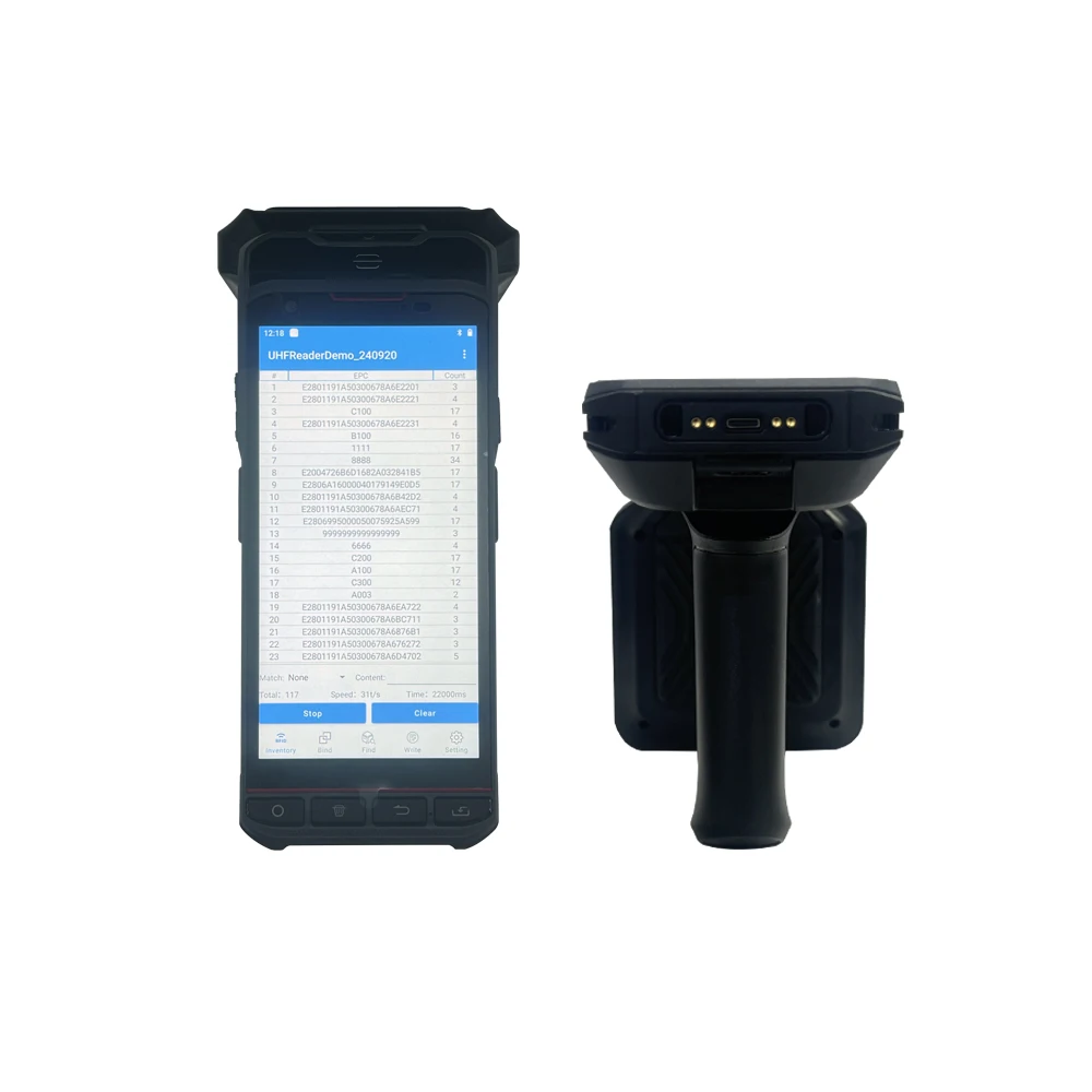 Barcode Scanner Iso18000 6C Battery Powered 900Mhz Android Passive 860 960 Mhz Handheld Uhf Rfid Reader With 4G