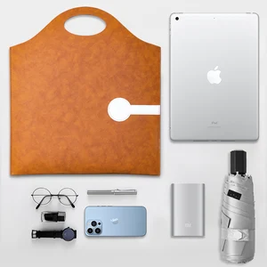 Personalized Custom A4 Leather Business Document Bag Laptop Meeting Bag for Office