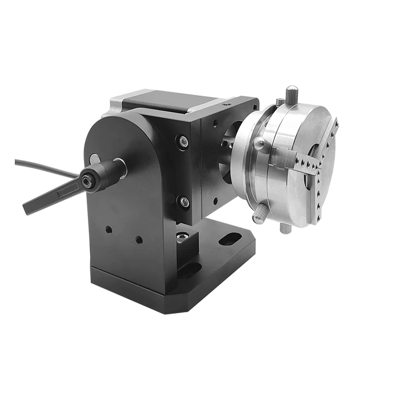LY CNC Engraver 69 Series Ring Jewelry Rotary Axis With Spring Clamp Jig for Fiber Laser Carving Marking Engraving Machine 24V
