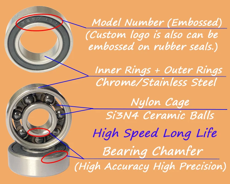 15x26x7 mm 10PCS 15267-2RS Hybrid Ceramic Si3N4 Rubber Sealed Bearing Bearings 