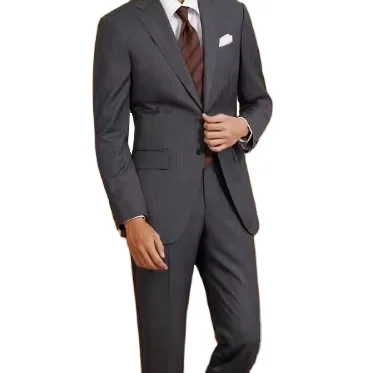 2024 Men Custom Costume High Quality striped single button Wedding Dress formal Suits 2 Pieces Men Suits