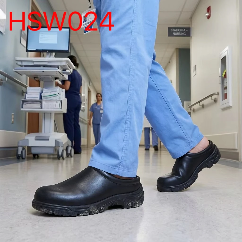 YYR,Medical Industrial Bacteria Proof Black Safety Shoes Quality Control Lab Impact Resistant Male Steel Toe Work Shoes HSW024