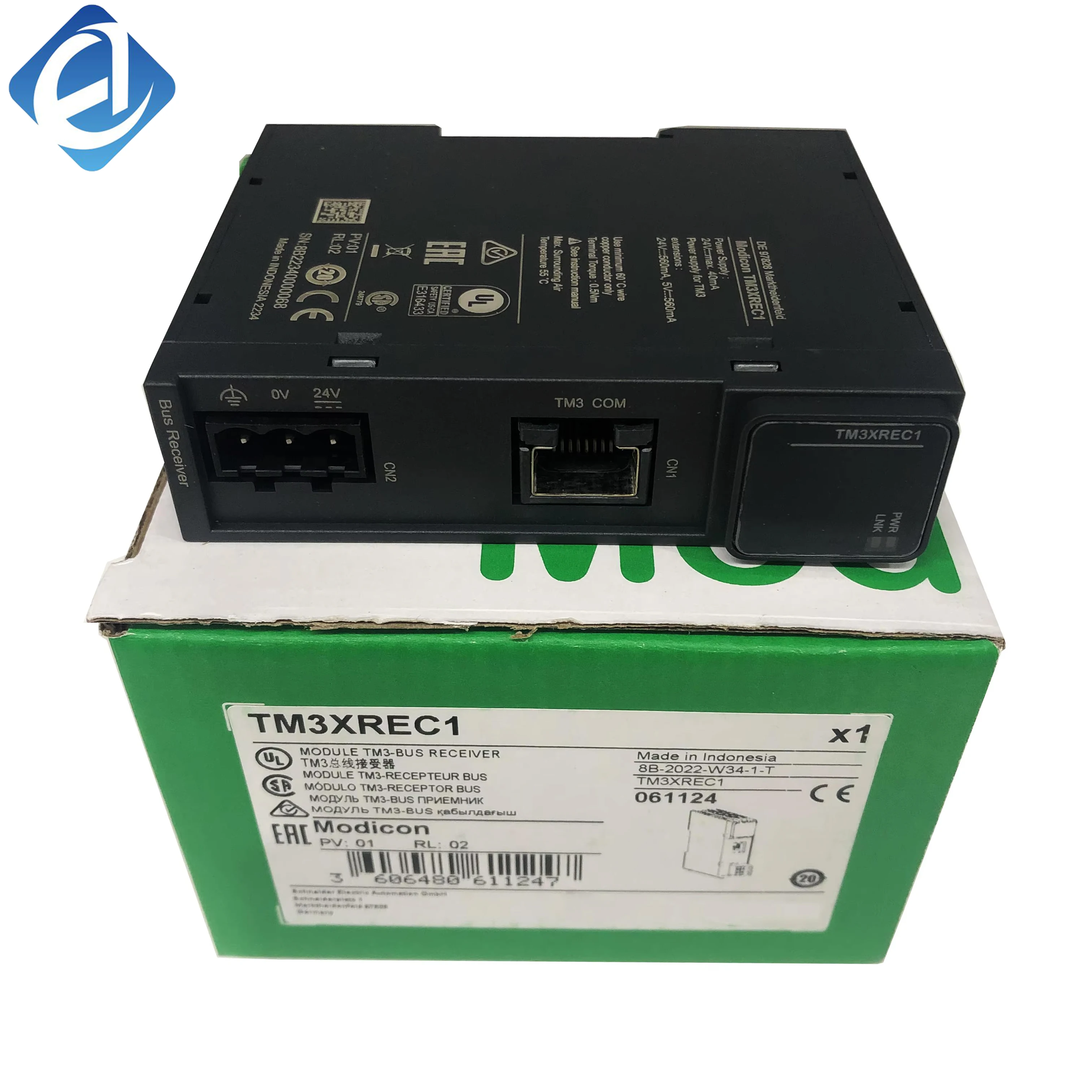 New Original TM3XREC1 Modicon TM3 bus communication extension module. Reliable signal transmission, convenient PLC networking expansion, strong anti-interference performance, simple debugging