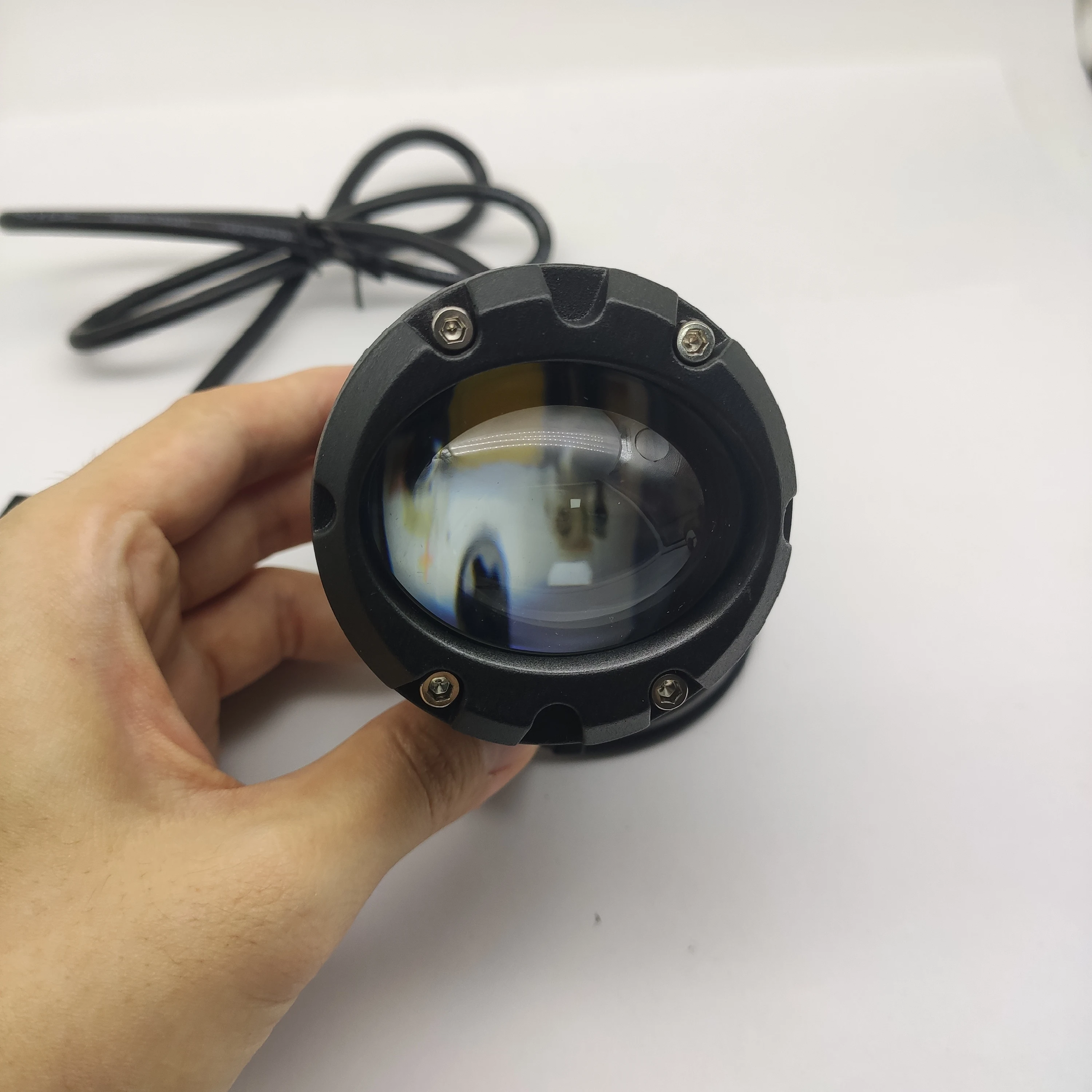 Светодиодная фара для мотоцикла прожектор с линзами двойного цвета квадроциклов скутеров кафе Racer дополнительный 70