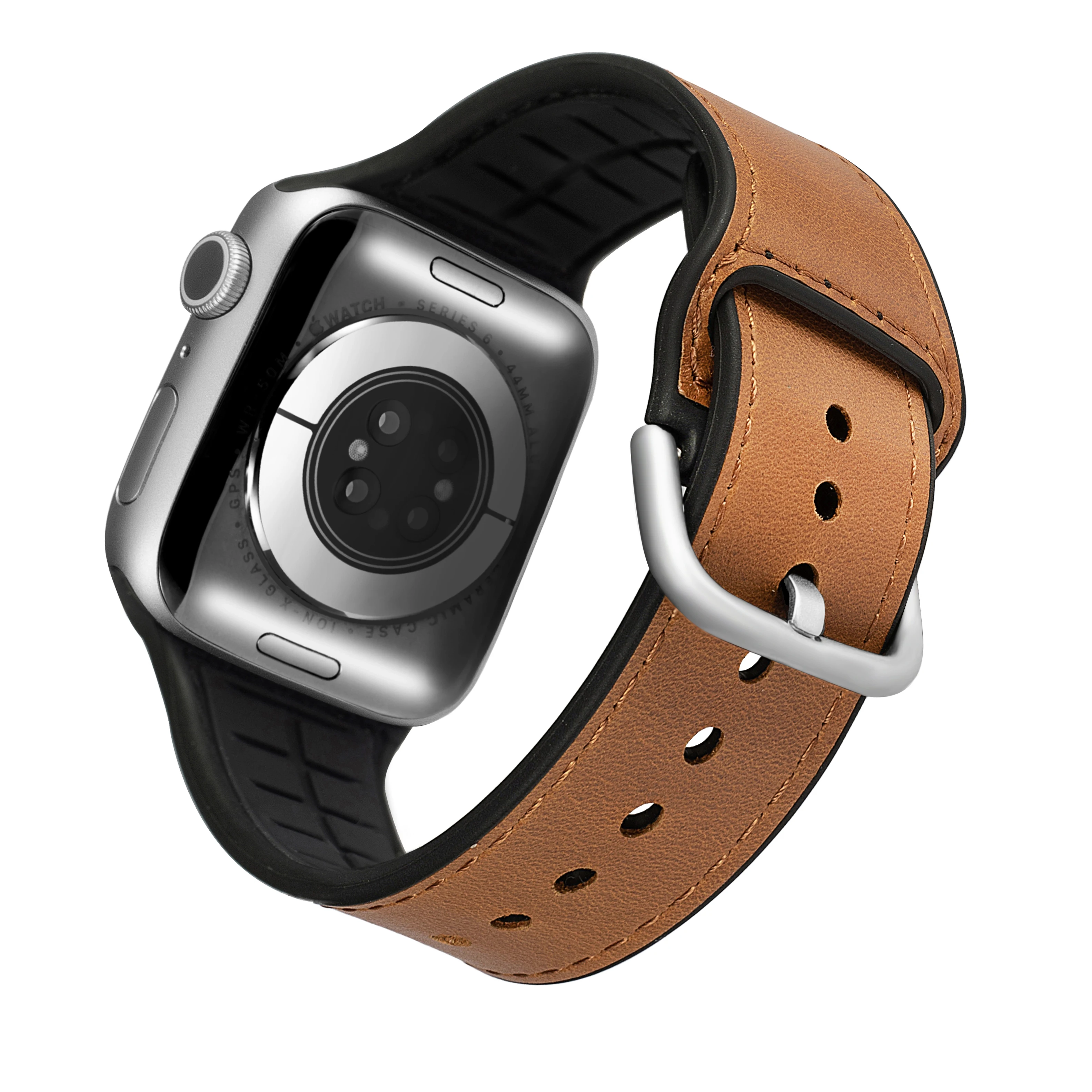 Eache Tali Jam Tangan Kulit Olahraga Apple,Jam Tangan Silikon Daftar Gaya  Baru - Buy Tali Jam Tangan Untuk Apple,Tali Silikon Elastis Menonton  38-40-41mm Pria Coklat Kulit Kulit Silikon Tali Jam,Jam Tangan Tali