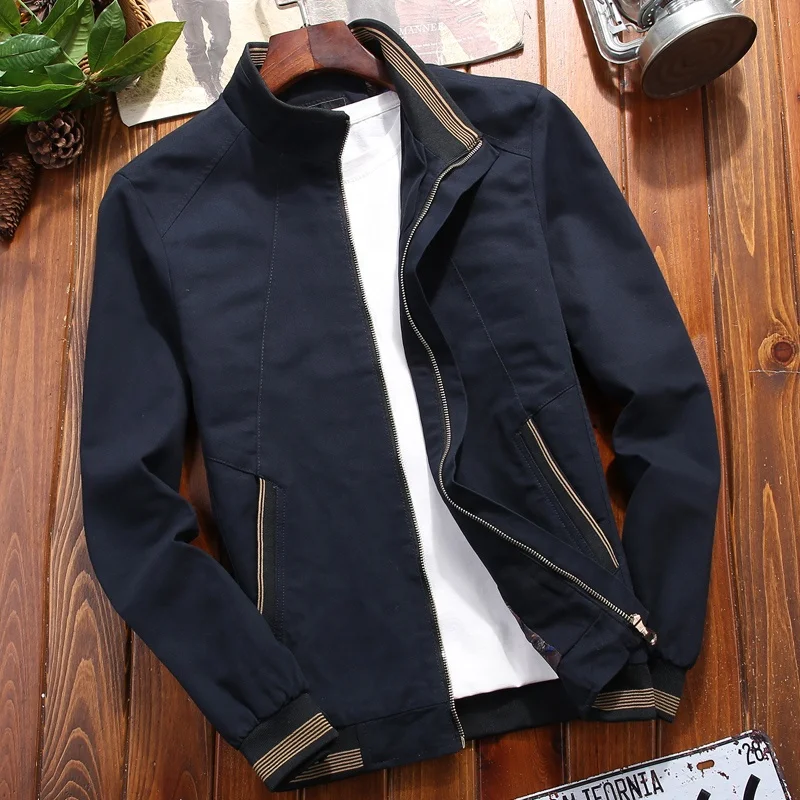 Men's Bomber Jacket Men's Washed Cotton Casual Casual Coat Autumn_voghion.com