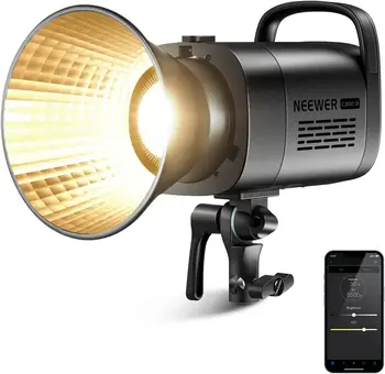 NEEWER CB60B 70W LED Video Light with 2.4G&APP Control, COB Bi Color 2700K-6500K 34000Lux at 1m/CCT Mode/CRI97+/12 Scenes