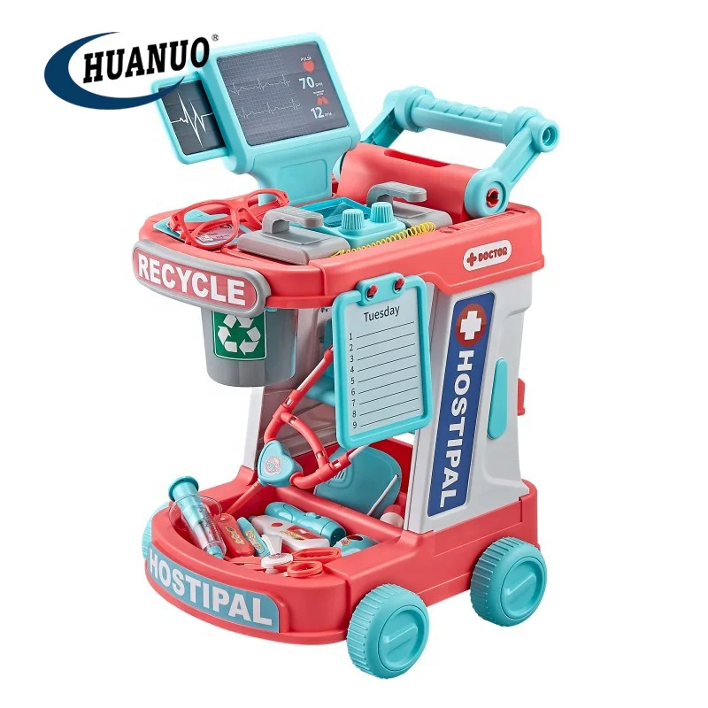 Hot Sale Big Doctor Play Set Toys Doctor Trolley Toys Operating Medical  Equipment Table Doctor Set for Kids
