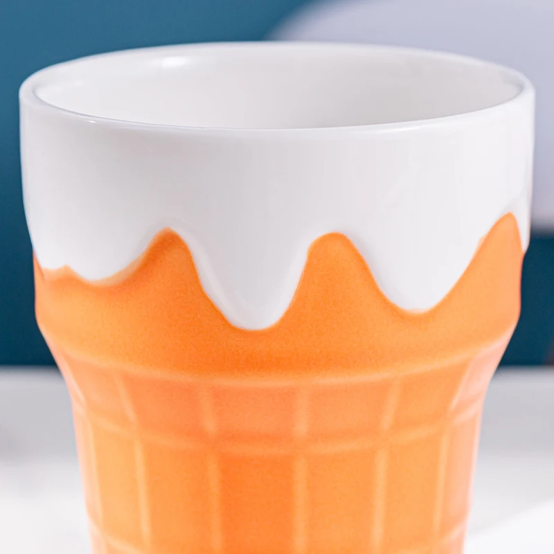 Creative Shape White Slushy Maker Cup Ceramic Dessert Cups Custom Ice
