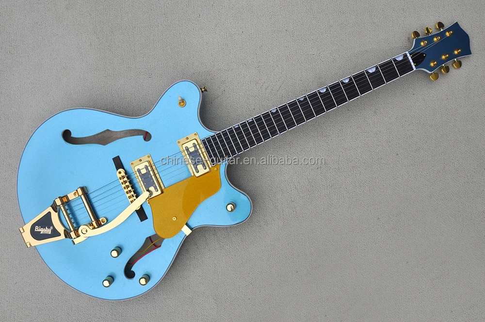 Flyoung Semihollow Body Electric Guitar Metal Blue 6string Electric