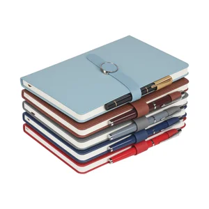 Popular Buckle with Pen Holder PU Notebook Multi-color Set PU Notebook School Office Suitable Notebook