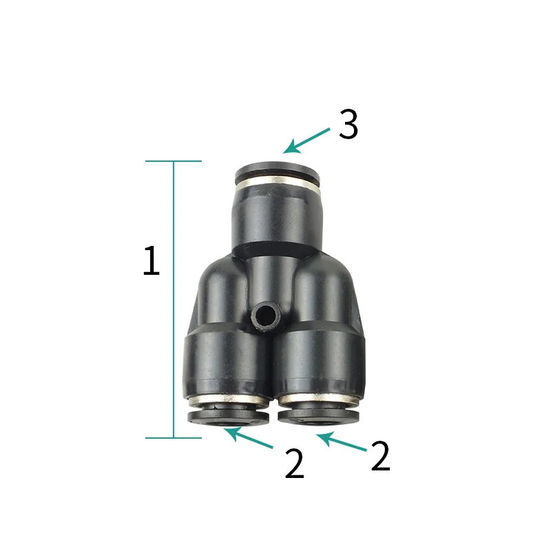 Pneumatic Connector Y-shaped Variable Diameter Tee Joint Py4-6-8-10-12 ...