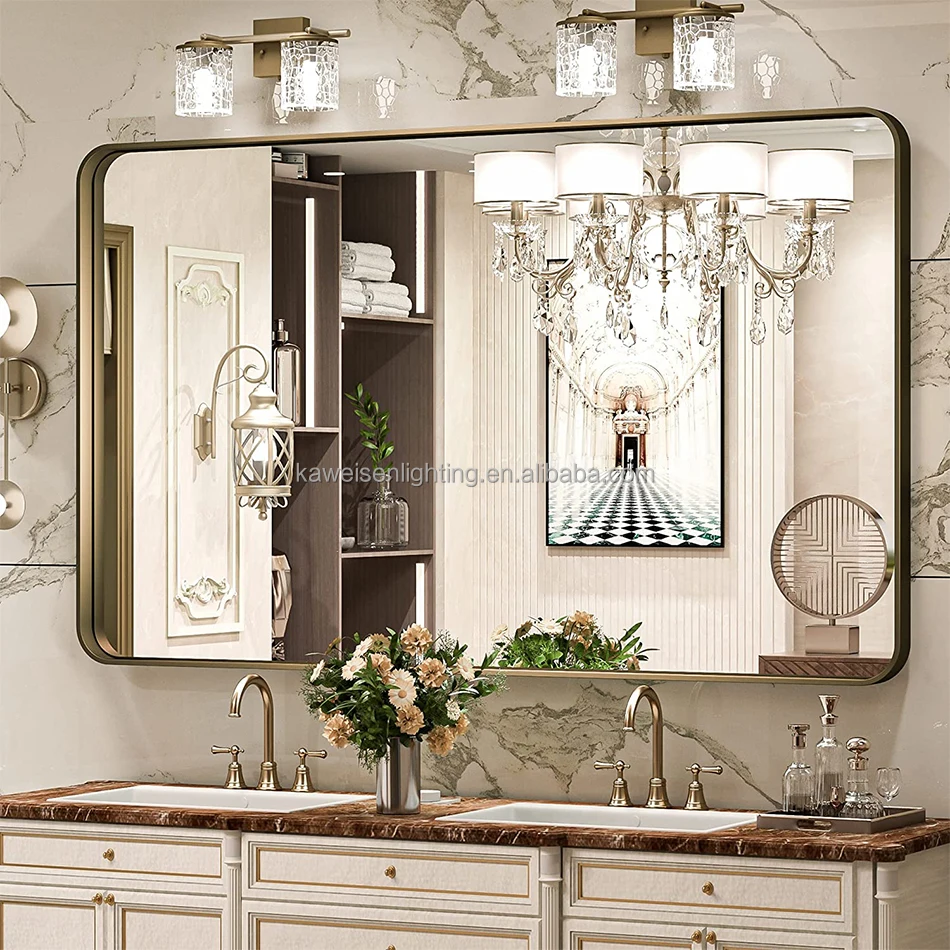 Miroir de salle de bain mural rotatif double face de 8 pouces, pliable