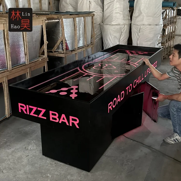 Latest Modern Design Drinking Game Lighted up Beer Pong Table for Sport Restaurant Bar Lounge Club