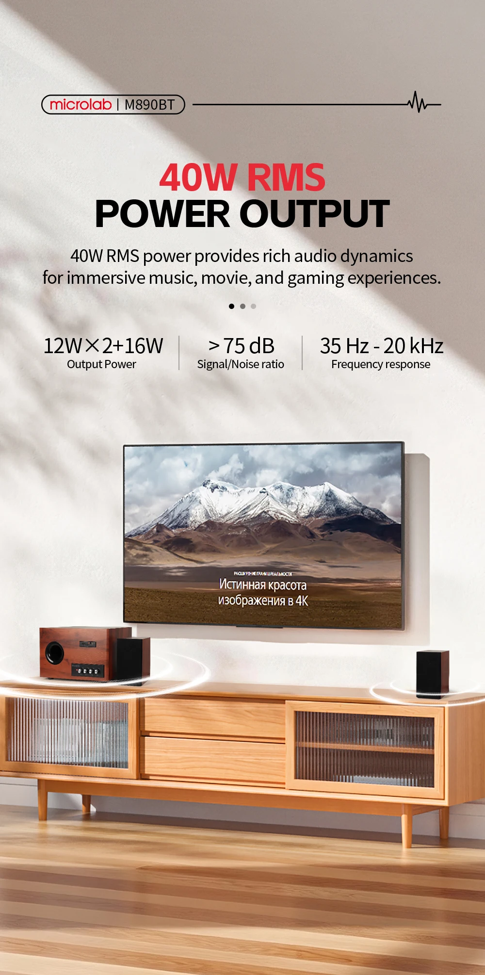 Microlab M890BT 2.1 3-way Multimedia Speaker