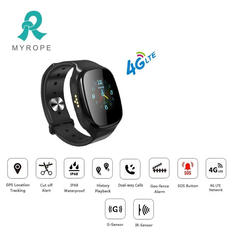 4G House Arrest Bracelet with Portable Charger Prison Tracker Tamper Proof GPS Watch for Parolee Offender Prisoner